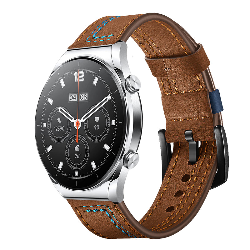 correa de cuero con bordado para xiaomi watch s1 pulsera premium para reloj inteligente