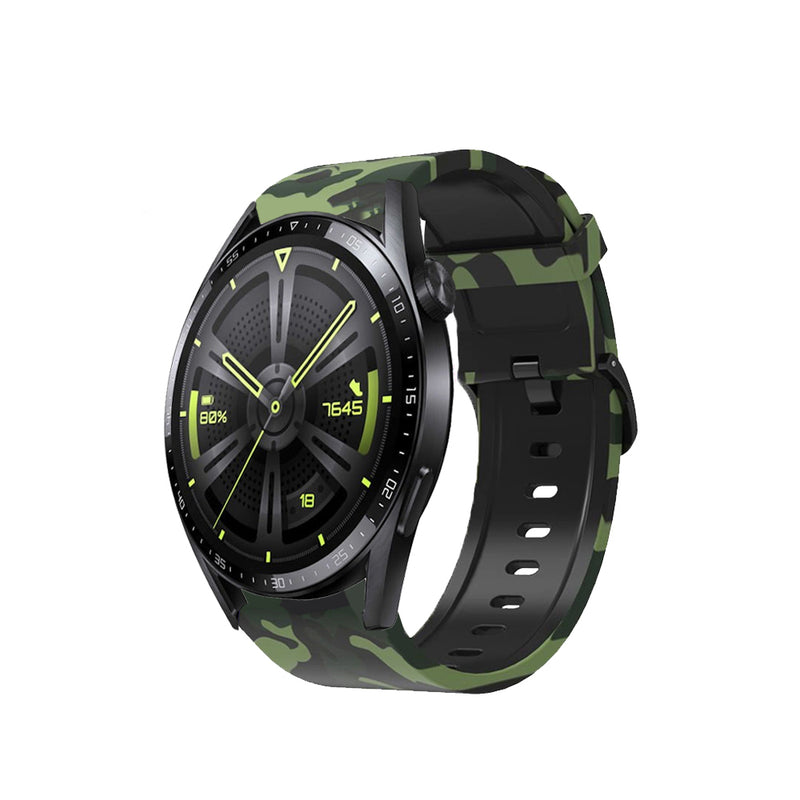 correa de estilo camuflaje de silicona para smartwatch huawei watch gt 3 46mm pulsera para reloj inteligente