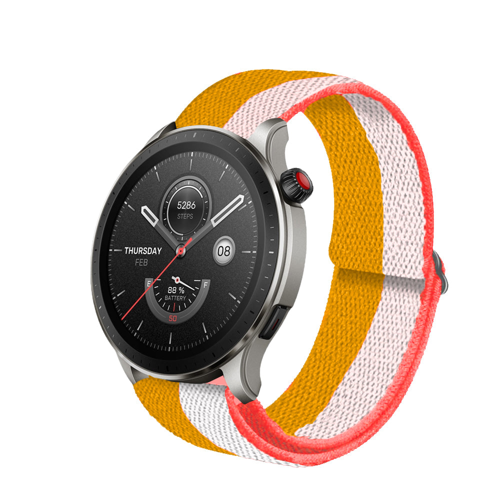 Para Amazfit GTR 4 Correa de reloj con hebilla de acero de silicona de dos  colores con textura cruzada de 22 mm (rosa + blanco)