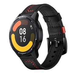 correa de cuero con bordado para xiaomi watch s1 active pulsera premium para reloj inteligente