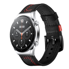 correa de cuero con bordado para xiaomi watch s1 pulsera premium para reloj inteligente