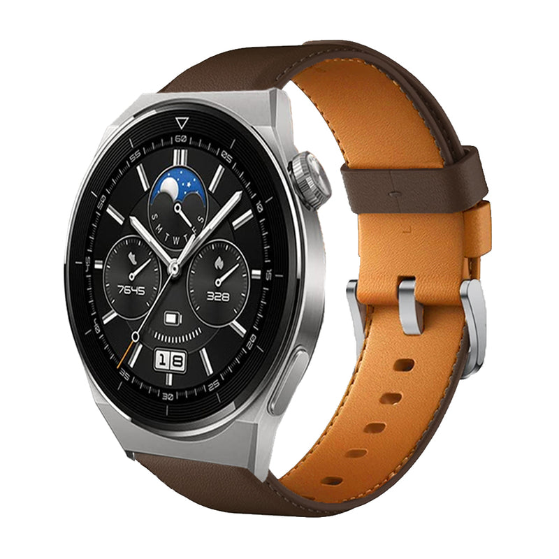 correa de cuero premium para huawei watch gt 3 pro de 46mm pulsera bordada para reloj inteligente huawei