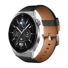 correa de cuero premium para huawei watch gt 3 pro de 46mm pulsera bordada para reloj inteligente huawei