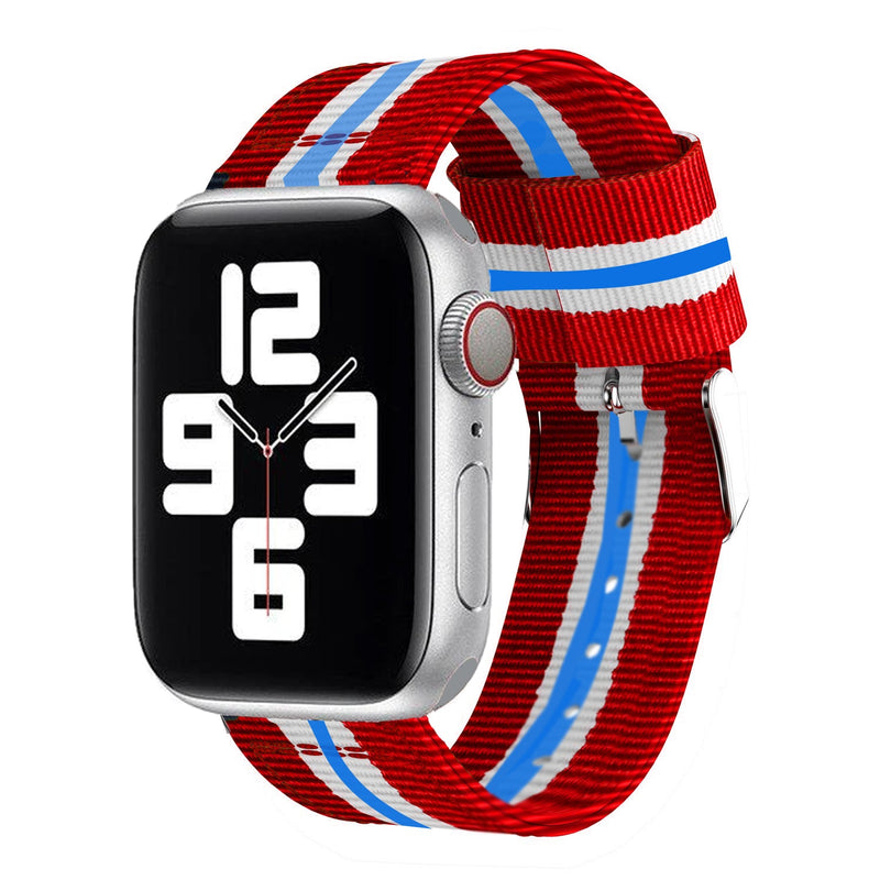 correa de nylon para apple watch 42 44 44mm pulsera ajustable de microfibras con hebillas